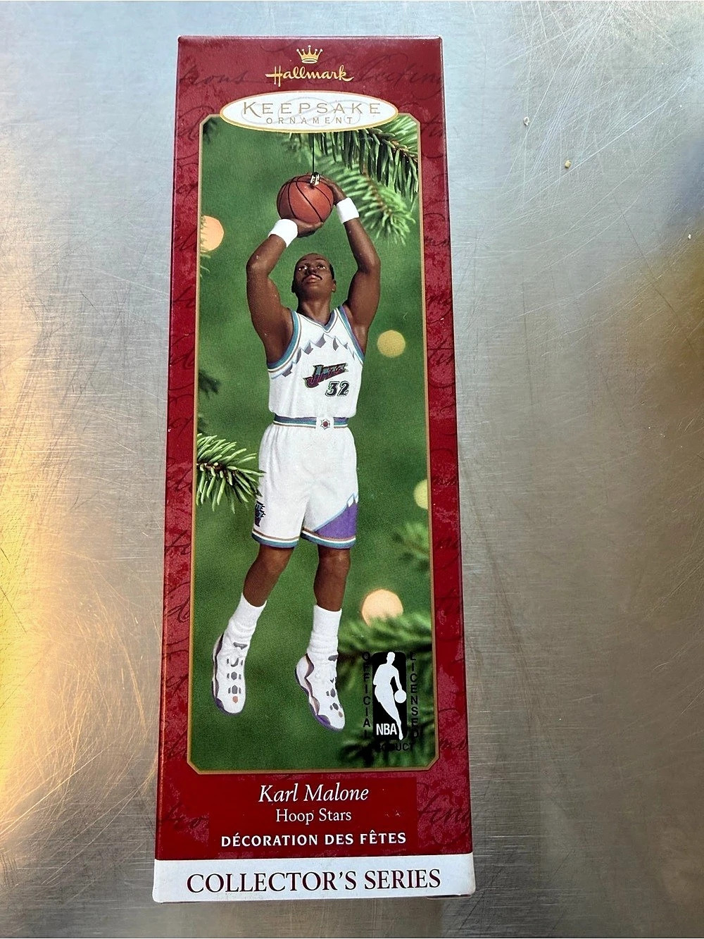 Hallmark Karl Malone Hoop Stars Collector's Series Ornament Red & White